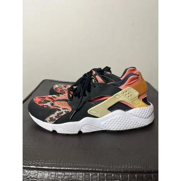 Nike Air Huarache Run PA Black/Light Bone-Hot Lava-White -705008 006 - Picture 4 of 7